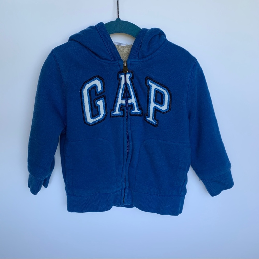 Baby GAP Toddler Logo Sherpa Hoodie, Blue, 2T